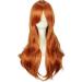 Colorful Panda 28 Inch Long Curly Full Hair Wig with Side Bangs for Women - Ginger Orange | Anime Cosplay Halloween Costume Party - Buy Online on GoSupps.com