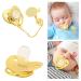 FafeICY Goldener Baby Schnuller | 26-Letter Pacifier with Clips | Curved Design | PP & Silicone | For Babies 6-18 Months - Buy Online on GoSupps.com