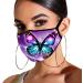 Riou Women's Butterfly Motif Face Mask & Scarf - Washable Fabric Mouth & Nose Protection | Multifunctional Stylish Accessory - Buy Online on GoSupps.com