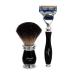 Pure Black Roof Hair Razor Brush | 5-Edge Razor & Black Metal Handle - Perfect Grooming Set for Men - Buy Online on GoSupps.com