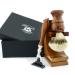 3-part wood-shaving set for men |Silver tip roof hair shaving brush & make 3 compatible razor wood wet shaving gift set for him