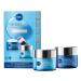 Nivea Hydra Skin Effect Daily & Night Care Set Wake-up gel and regenerating gel cream day care and night cream with pure hyaluron ha for 72h moisture 100 ml (1 Pack)