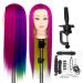 SHOWSHINE rainbow training heads styling head practice head with hair burgundy