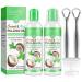 Coconut Pulling Oil Organic Essential Oils Mouthwash with Tongue Scraper Fresh Breath & Teeth Whitening Supports Bone & Gum Health (2 Pc) 2pc