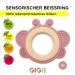 Gigi Kids Baby Butterfly Bite Rings Set - 100% BPA-Free Silicone & Beech Wood Teething Toys for 3 Months + - Pink Yellow & Dark Pink - Buy Online on GoSupps.com