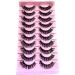 10 Pairs Russian eyelashes Faux Mink False Eye Lashes D-Curl Fluffy and Wispy Ultra Soft Premium Sweat and Water Resistant Feather Light Enhancing Beauty and Confidence (W-06) - Buy Online on GoSupps.com