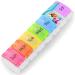 BoxSIK Pillendose Organizer - Weekly Tablet Box for Vitamins Dietary Supplements and Medicines for Travel - Premium Quality Material in Food Quality Rainbow Color 7 Compartments