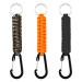 Xree 3 pieces paracord keychain lanyard with carabiner braided lanyard for survival camping hiking (black & orange & camouflage)