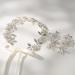 SWEETV Bridal Headpieces for Wedding Headband and Earrings Set  Handmade Wedding Hair Accessories for Brides
