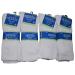 Men's Diabetic Socks King Size Crew Length 13-16 12 Pairs White