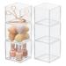 mDesign Square Cosmetic Organizer for Bathroom, Bedroom, or Vanity Countertop and Drawers - Storage Bin for Makeup, Brushes, Palettes, Lipstick, Blush - Prism Collection - 6 Pack - Clear/Rose Gold Clear/Rose Gold 4 x 4 x 4
