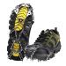 UNIVERING Crampons Ice Cleats for Shoes and Boots Ice Snow Grips with 24 Low-Alloy Steel Traction System for Women Men, Hiking, Snow Walking, Ice Fishing. Black Medium