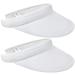 2 Pack Sun Visor Hats Women Men Clip On Wide Brim Visors Cap Outdoor Sports Golf Beach Travel Tennis Caps White