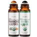 BodyJ4You Frankincense + Tea Tree Essential Oil Roll On Duo - USDA Organic Castor Oil + MCT Coconut Oil - Tigerite and Black Obsidian Stone Rollers - Pulse Point Skin Care Spots Cuticles Feet Scalp -