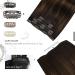 Moresoo 14 Balayage Clip in Hair Extensions - Darkest Brown Ombre Medium Brown Remy Human Hair Extensions - Full Head 70g/5pcs #2/6/2 - Buy Online on GoSupps.com