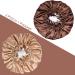 Satin Bonnet Silk Double Layer 2 Pack for Women - Khaki + Brown | Soft Elastic Band Night Head Cover for Girls - Buy Online on GoSupps.com
