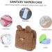 Healifty Plush Aunt Towel Bag Purse for Girls | Zip Around Mini Coin Pouch | Menstrual Pad Bag | Brown 13.5X13.5CM - Buy Online on GoSupps.com