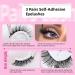 3 Pairs Self-Adhesive Eyelashes No Glue Needed False Eyelashes 3D Natural Wispy Lashes 16mm Faux Mink Lashes with Tweezers - Buy Online on GoSupps.com