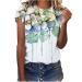 Plus Size Tshirts for Women, Ladies Elegant Round Neck Printed T Shirts Short Sleeve Tops Plus Size Loose Blouse Green XX-Large
