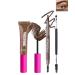 Tinted Brow Gel Kit-1 Brunette Tinted Eyebrow Mascara Gel & 1 Eyebrow Pencil Dark Brown Waterproof Thickening Long Lasting Transfer-Proof Brow Glue Fill Shaping Eyebrow with Brow Tool & Brush-Set 6 Set 6 Brunette