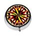 Burning Totemround Pill Box 3 Compartments Round Pill Box Organizer for Purse Or Pocket Portable Travel Pill Box