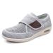 Women Orthopedic Walking Shoe Diabetic Shoes with Adjustable Closure Walking Edema Sneakers for Edema Plantar Fasciitis Bunions Arthritis Swollen Feet 13.5 Light Gray