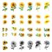 SanerLian Sunflowers Temporary Tattoo Sticker Waterproof Yellow Watercolor Women Girls Hand Arm Shoulder Body Art 10.5X6cm Set of 24 (SF181)