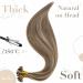 LAAVOO Real Hair Extensions Brown Blonde Keratin Bonding U Tip 35cm #P8/24 | Highlighted Light Brown & Platinum Blond 50g - Buy Online on GoSupps.com