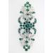 Faship Green Crystal Hearts & Floral Hair Barrette - Stunning Hair Accessory - Buy Online on GoSupps.com