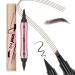 Microblading Eyebrow Pencil 2-In-1 Dual-Ended Eyeliner And Eyebrow Pen with 4-Fork Micro-Fork Precise Brow Pen for Natural Waterproof and Long-Lasting Eye Brow Pencils for Women Brown(Dark brown)
