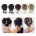 Hair Bun Hairpiece for Women Synthetic Messy Bun Hair Piece Tousled Updo Hair Buns Extension Elastic Band Curly Chignon Scrunchie Ponytail Extension for Women Hair Chignons(AM41-2)