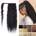 Rich Choices ponytail Extensions real hair corn wave braid clip in ponytail extensions remy hair extension black #1 (35cm-80g) 35 cm black #1
