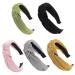 LOVNFC Head Bands for Women's Hair 5pcs Pleated Knot Headbands for Women No Slip Fashion for women Girls Wide Top Knot Turban Hair Bands