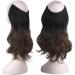 Invisible Secret Wire Crown Hair Extension | Curly Wavy Synthetic Hairpiece 14 inch Ombre Black/Brown - FESHFEN Hair Secrets - Buy Online on GoSupps.com