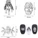 60-Piece Antique Silver Skull Nail Charms Set - 3D Spider & Skeleton Hand Design with Rhinestones for Nail Art & Cellphone Decoration - Buy Online on GoSupps.com