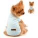 Paidful Clothing for Small Dogs Young Girls Summer Striped Welpe T-Shirt West Breaktakt 100% cotton T-shirt sleeveless chihuahua yorkshire green m: back length: 25cm/9.5 " bust: 37cm/14.5" Green