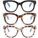Fsread Oversized Reading Glasses For Women Blue Light Blocking Computer Readers Spring Hinge Retro +1.75 3 Mix 1.75 Dioptres