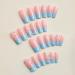 MERVF Blue French Tip Press On Nails with Pearls - 24pcs Squoval Acrylic Glossy Fake Nails - Buy Online on GoSupps.com