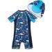 BONVERANO Baby Boy All-in-one Sunsuit/Swimsuit UPF 50+ with Cap | 9-12 Months | Sun Protection & Swimming Costume - Buy Online on GoSupps.com