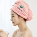 Hair Turban Towel Microfiber - Super Absorbent Quick-Dry Hair Towel with Button Design in Pink Rose | Perfect for All Hair Types - Buy Online on GoSupps.com