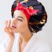 Large Extra Large Adjustable Tie Satin Bonnet Sleep Cap with Headband - Chain Pattern Multicolor - Buy Online on GoSupps.com