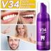 V34 Teeth Whitening Mousse - Purple Toothpaste for Stain Removal & Color Correction | 88g | International Shipping - Buy Online on GoSupps.com