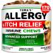Dog Allergy Relief Chews - Dog Itching Skin Relief Treatment Pills - 170 Chews - Anti-Itch for Dogs - Itchy and Paw Licking - Dry Skin & Hot Spots - Omega 3 Fish Oil - Skin & Coat Supplement Chicken 170 Soft Chews