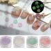3D Flower Nail Charms 60Pcs 4 Colors Luminous Rose Studs with Pearls and Caviar Beads for DIY Acrylic Nail Art Decorative Supplies Small 0.23in