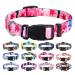 Mihqy dog collar adjustable soft & comfort dog collar Bohemian flowers geometric trunk design for small medium and large dogs (pink flowers L) L (neck circumference 38-63 cm width 2.5 cm) Pink flowers