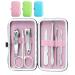 YWQ 3 Pack 7Pcs Manicure Set Cute and Surprisingly Sturdy Stainless Steel Nail Clipper Set with case Great Gifts Personal Pedicure Kit for Women Men Girls Travel Pink Blue Green
