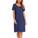 Lovasy Women's Navy Blue Maternity Nightdress with Pockets - Buy Online on GoSupps.com