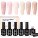 Beetles Base Color Gel Nail Polish 6 Colors Nude Gel Polish Pink Nail Polish Peach Pink Nail Polish Neutral Sheer French Tip Base Colors Soak Off Nail Art Manicure DIY at Home Gift for Women A-6 Colors Sunset Peach 0.5 Fl Oz (Pack of 1)