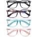 Women's Blue Light Blocking Reading Glasses +0.75 | Anti-Glare Computer Readers | 4 Pack | Reduce Eyestrain & Protect Eyes | Stylish Mixed Colors - Buy Online on GoSupps.com