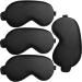 Eye Mask for Sleeping Bulk Pack of 4 pcs Silk Eye Covers Night Sleep Masks for Women Men Children (Black 4 Pcs)